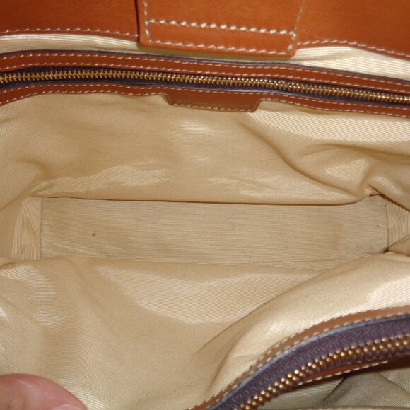 ASPINAL of LONDON 11.5" midi Tote Bag Smooth Tan Leather - Picture 2 of 12